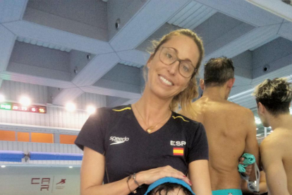Àxel Escuer junto a la medallista olímpica Gemma Mengual.