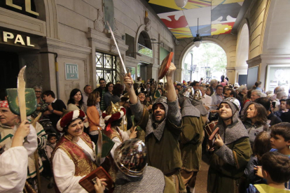 L’ofrena dels Castellers de Lleida al patró de la ciutat.
