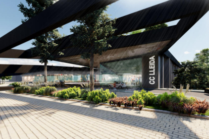 Imatge virtual d’un dels accessos al centre comercial que Smart Habent i SCCE proposen fer a l’estació de trens.