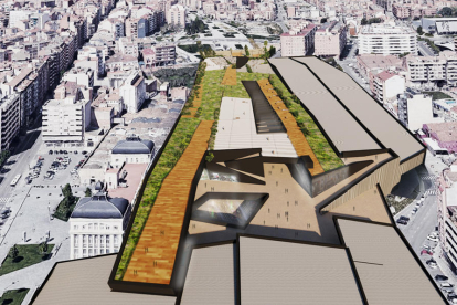 Imagen virtual de uno de los accesos al centro comercial que Smart Habent y SCCE proponen hacer en la estación de trenes. 