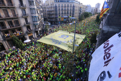 Una vista de la manifestació a Barcelona.