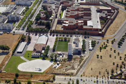 Vista aérea de la zona del Parc de Bombers de Lleida. 