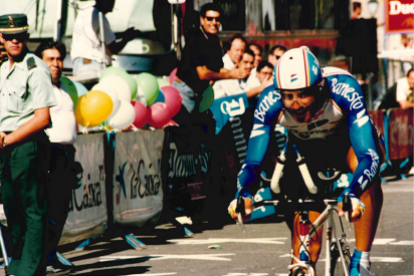 Miguel Indurain, la última vez que la Volta llegó a Vielha en 1993.