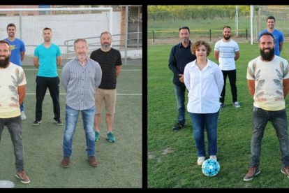 La junta directiva de l’acabat de crear Sporting Pinyana, amb el president Javi Ventaja al capdavant.