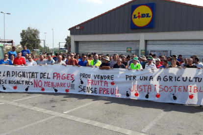 Imagen de una de las últimas protestas del sector contra las empresas de distribución a finales de julio.