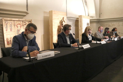 Els representants del Consorci del Museu de Lleida durant la presentació del Pla d'Impuls del Museu 2021.