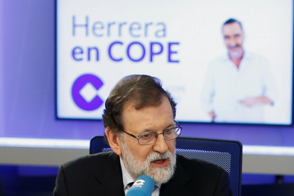 Mariano Rajoy durante su entrevista a la COPE. 