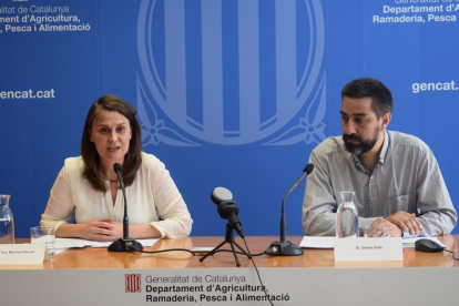 La consellera Meritxell Serret y Daniel Valls, ayer presentando el informe en Barcelona.