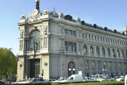 Imatge de la façana del Banc d’Espanya.
