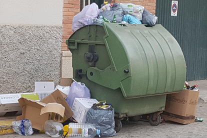 Imatge d’un contenidor d’escombraries a Torres de Segre.
