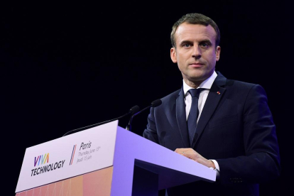El president de França, Emmanuel Macron, durant un discurs divendres passat.