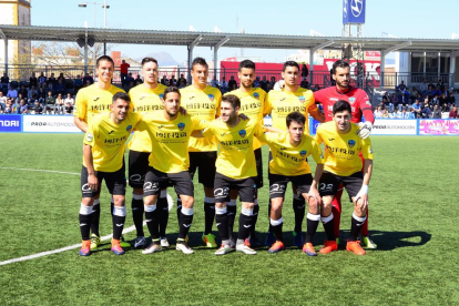 Formación inicial del Lleida en el partido que disputó el domingo en el campo del At. Balears.