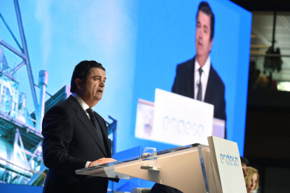 El president d'Endesa, Borja Prado, durant la seua intervenció a la junta d'accionistes de la companyia.