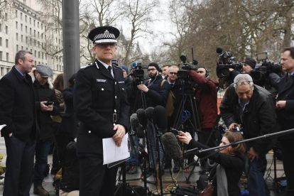 El cap de la unitat antiterrorista de la Policia de Londres, Mark Rowley, en la compareixença d'aquest dijous.