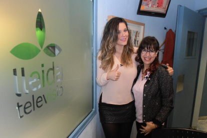 Lorena i Mariví Chacón, ahir, als estudis de Lleida TV.