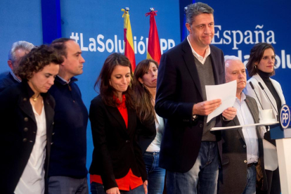 Xavier García Albiol, el jueves tras conocerse que el PP se quedaba con solo tres escaños.