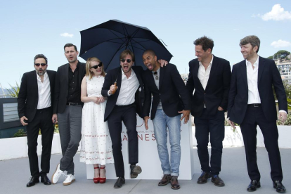 El director y los protagonistas de ‘The Square’, ayer en Cannes. 