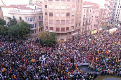 UNa vista de la manifestació a Lleida