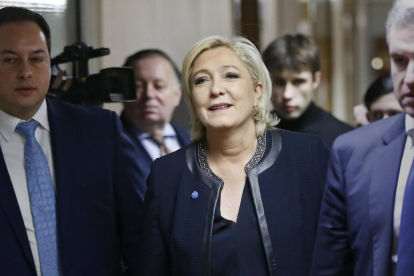 Marine Le Pen poco antes de reunirse con Vladímir Putin en Moscú.