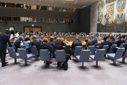 Vista general de la sessió del Consell de Seguretat de l’ONU, celebrada ahir.
