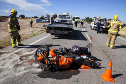 Accidente mortal de un motorista el pasado junio en Torrefeta. 