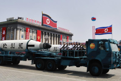 Imagen del último desfile militar norcoreano en Pyongyang.