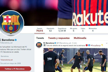 El compte de Twitter del FC Barcelona.