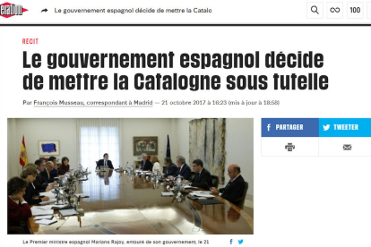Sorpresa als digitals - Mitjans internacionals digitals van destacar, com a La Stampa, que “el desafiament de Rajoy als independentistes no podia ser més aspre”.