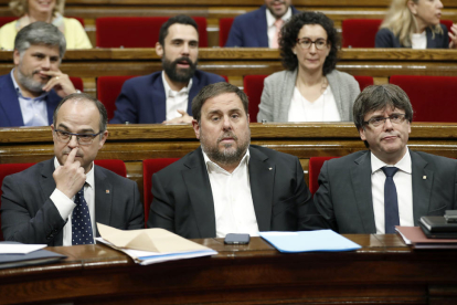 Jordi Turull, Oriol Junqueras i Carles Puigdemont.