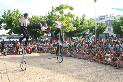Un número de acrobacias de la edición del año pasado del festival Circ Picat.