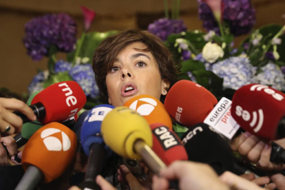La vicepresidenta acusó a Puigdemont de propiciar un clima de ‘acoso masivo’.
