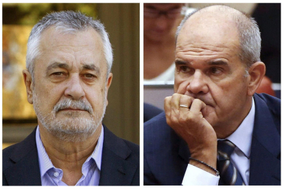 Los expresidentes de la Junta José Antonio Griñán y Manuel Chaves.