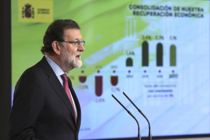Mariano Rajoy durant la roda de premsa posterior al Consell de Ministres,