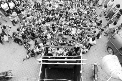 El pasacalles infantil en la fiesta celebrada en 1980.