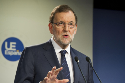 El president del Govern, Mariano Rajoy, en roda de premsa.
