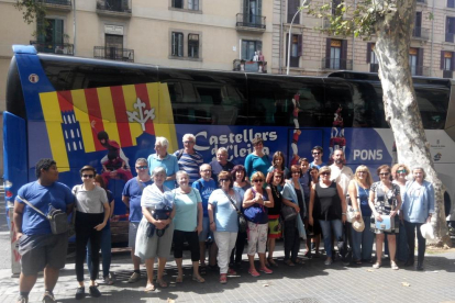 Un dels autocars que van traslladar lleidatans fins a la manifestació de Barcelona.