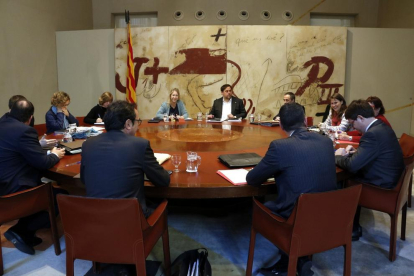 La reunió de l'Executiu català aquest dimarts.