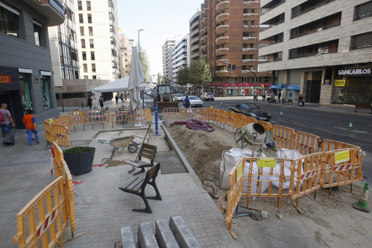 Estat actual de les obres a l’avinguda Catalunya.