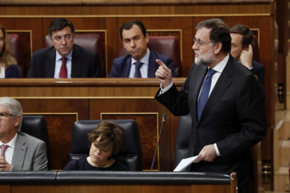 Mariano Rajoy ayer durante la sesión de control en el Congreso.
