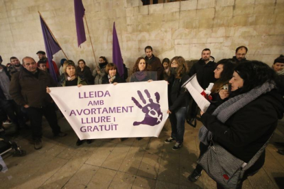 Imatge d'arxiu d'una protesta a Lleida contra la reforma de l'avortament que pretenia el PP: