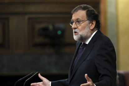 Mariano Rajoy durant la seua compareixença.