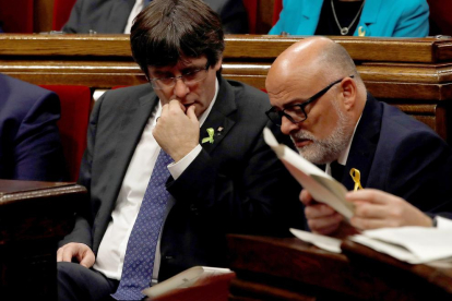 El president de la Generalitat, Carles Puigdemont, i el