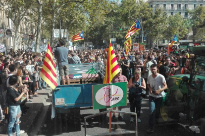 Els pagesos mobilitzen 2.150 tractors a Catalunya a favor del referèndum