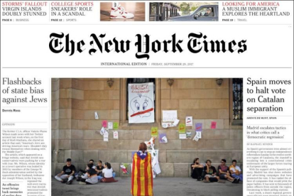 Imagen de la portada del “New York Times” de ayer.