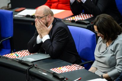 Schulz, en la sesión constituyente del nuevo Parlamento alemán.