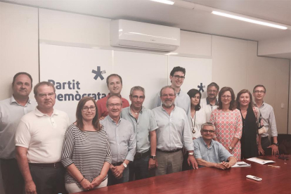 Imatge de la cimera pel referèndum celebrada ahir a la Sala Torres Garcia del Palau de la Generalitat.