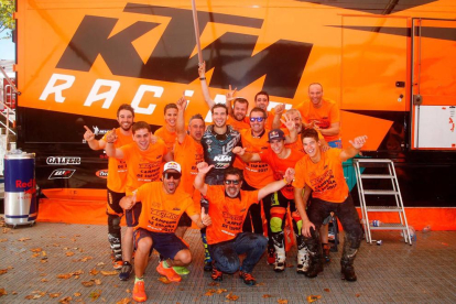 Jaume Betriu y su equipo celebraron ayer el título de campeón estatal en la especialidad de enduro.