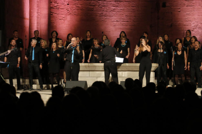 Momento del concierto de Gospel en La Seu Vella de Lleida. 