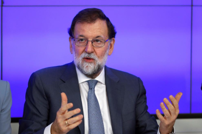 El presidente del Gobierno, Mariano Rajoy, en el Comité Ejecutivo del Partido Popular de ayer.