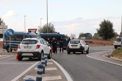 Control de movilidad de los Mossos la semana pasada en Alcoletge. 
